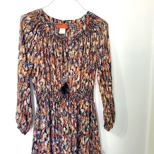 Scully feather print dress size small (4-6)